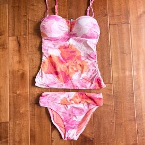 Tommy Bahama Tropical Pink Bandeau Two-Piece Swimsuit Small